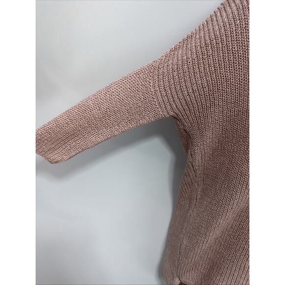 Express Marled Shimmer Pink Chunky Knit Dolman Sleeve Sweater Tunic Size XS - Picture 2 of 7